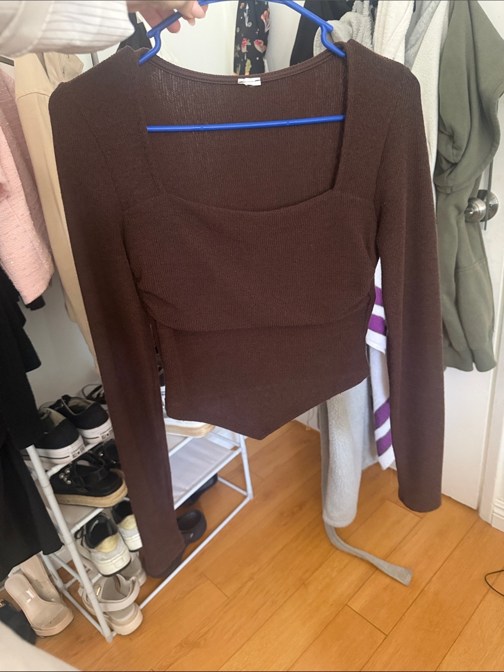 Isabel Marant pour H&M Chocolate Brown Square-Neck Knit Top